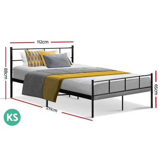 Artiss Bed Frame King Single Metal Bed Frame SOL - Mekamart Australia
