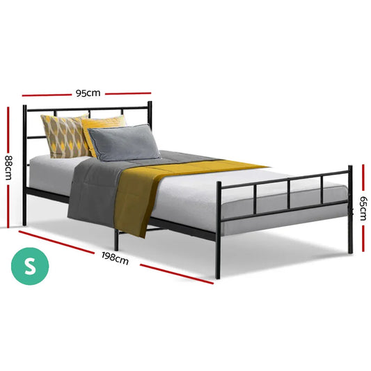 Artiss Bed Frame Single Metal Bed Frame SOL - Mekamart Australia