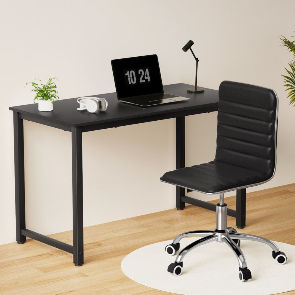 Artiss Computer Desk 120cm Executive Office Chairs Set PU Leather Low Back Black