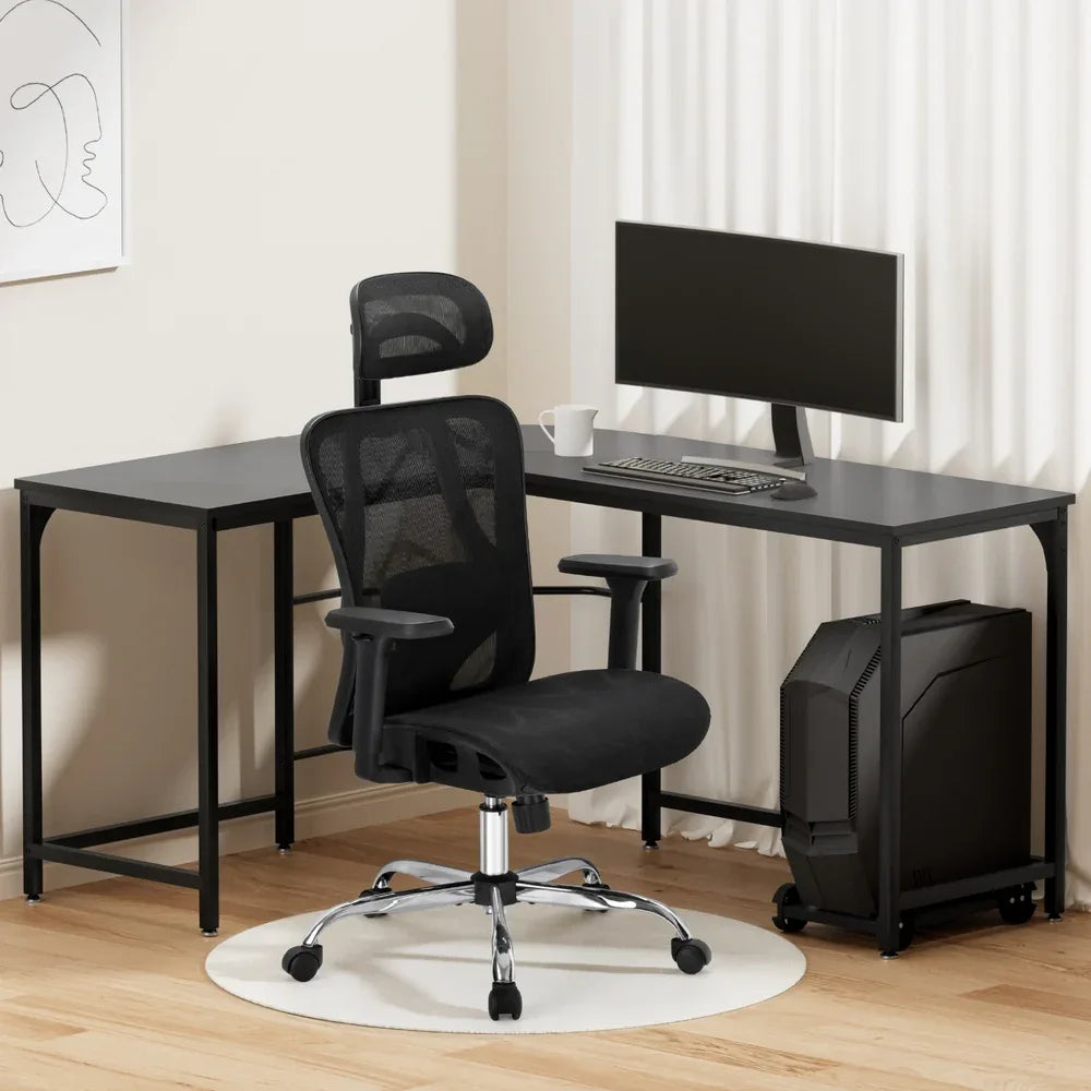 Artiss Computer Desk L-Shape Corner Desks Ergonomic Office Chair Mesh Chairs - Mekamart Australia
