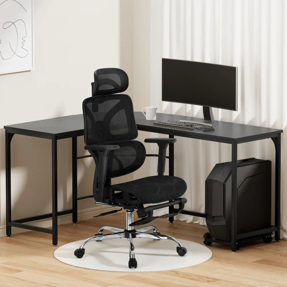 Artiss Computer Desk L-Shape Study Desks Ergonomic Office Chair Mesh Chairs - Mekamart Australia
