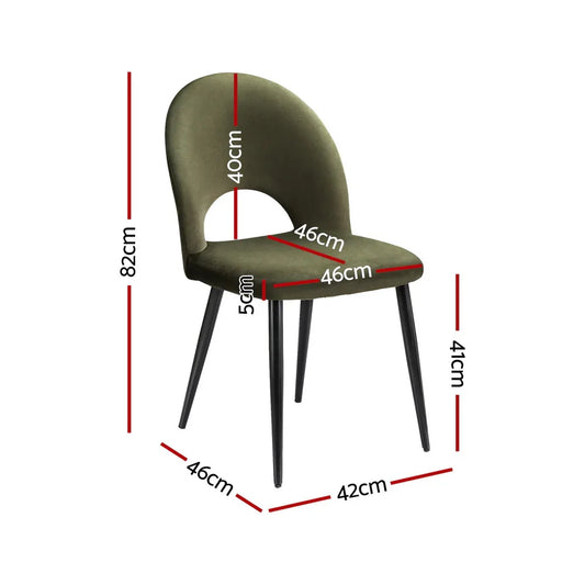 Artiss Dining Chairs Set of 4 Velvet Hollow Green - Mekamart Australia