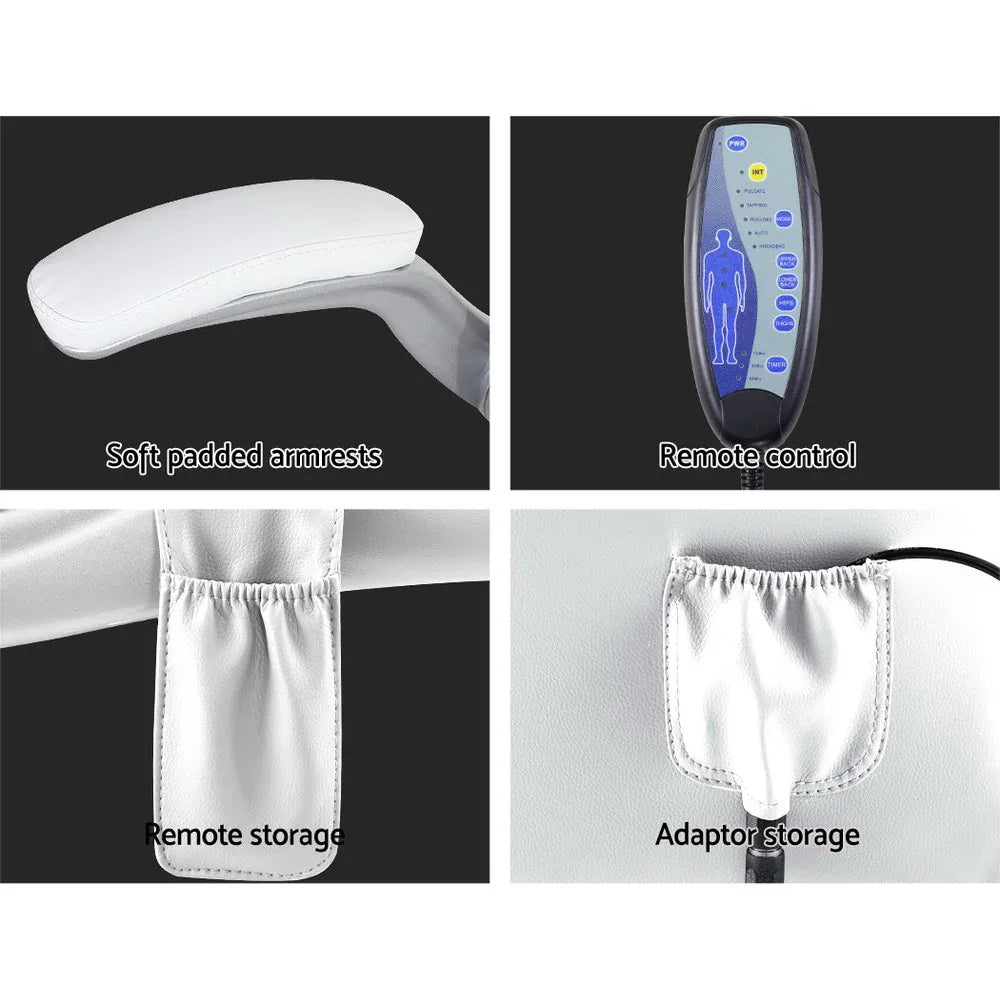 Artiss 8 Point Massage Office Chair PU Leather White - Mekamart Australia