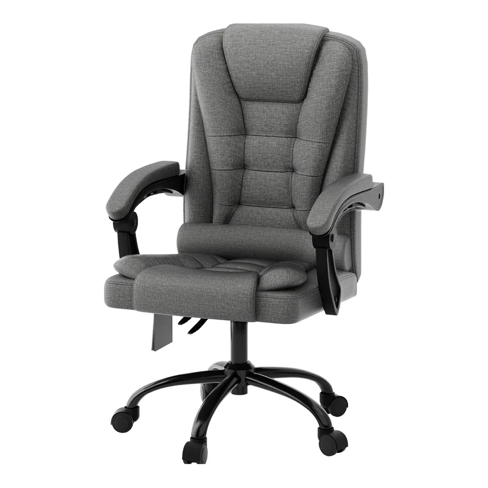 Artiss 2 Point Massage Office Chair Fabric Black - Mekamart Australia