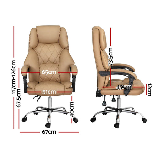 Artiss Executive Office Chair Leather Recliner Espresso - Mekamart Australia
