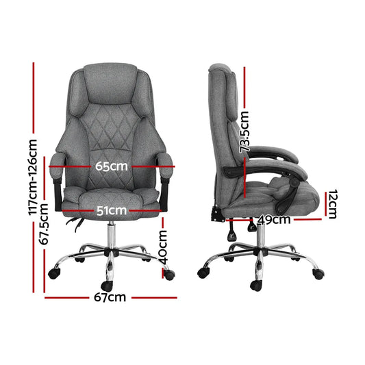 Artiss Executive Office Chair Recliner Grey - Mekamart Australia