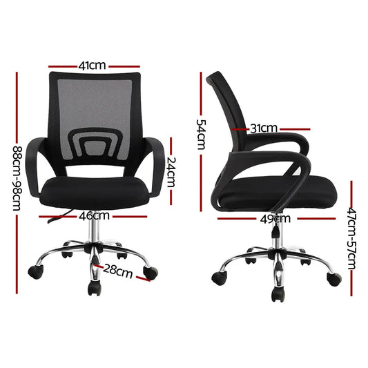 Artiss Mesh Office Chair Mid Back Black - Mekamart Australia