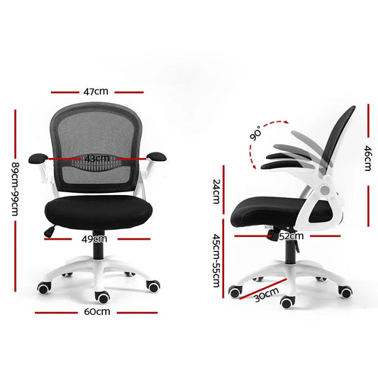 Artiss Mesh Office Chair Mid Back Black - Mekamart Australia