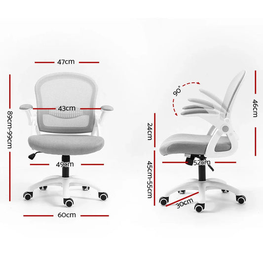 Artiss Mesh Office Chair Mid Back Grey - Mekamart Australia