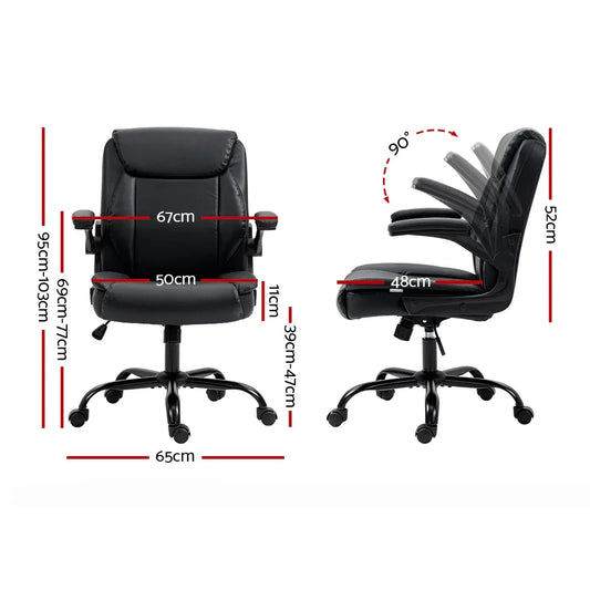 Artiss Executive Office Chair Mid Back Black - Mekamart Australia