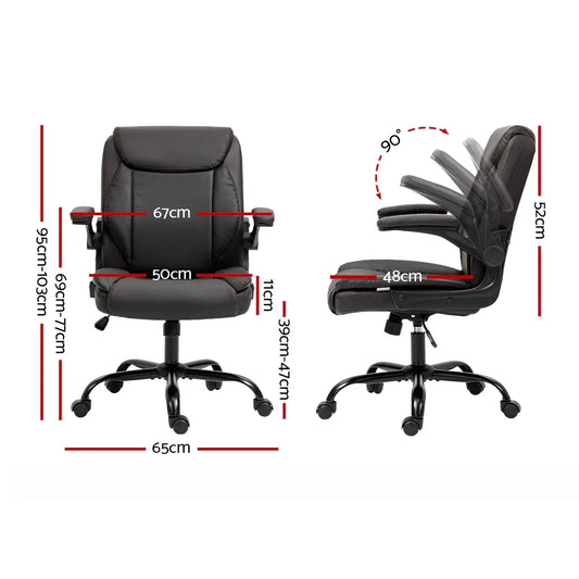 Artiss Executive Office Chair Mid Back Brwon - Mekamart Australia