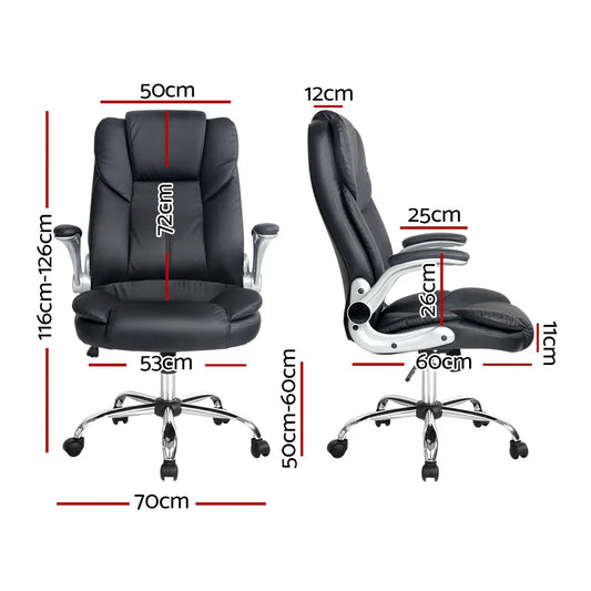 Artiss Executive Office Chair Leather Tilt Black - Mekamart Australia