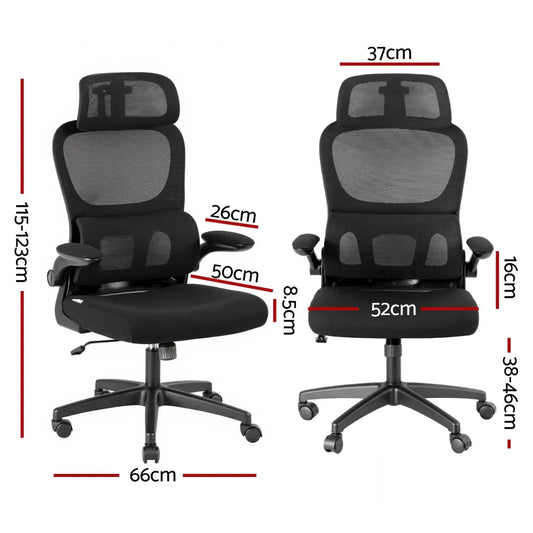 Artiss Ergonomic Office Chair Mesh Chairs Black - Mekamart Australia