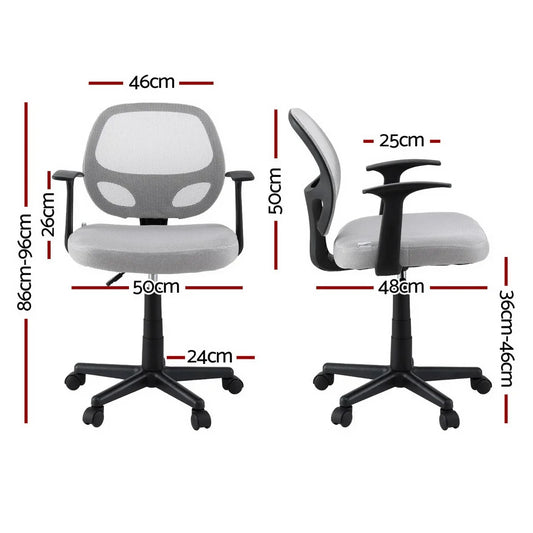 Artiss Mesh Office Chair Computer Gaming Desk Chairs Work Study Mid Back Grey - Mekamart Australia