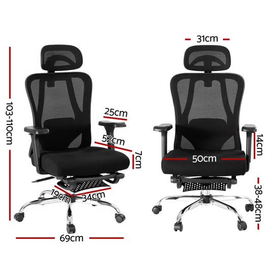 Artiss Ergonomic Mesh Office Chair Black - Mekamart Australia