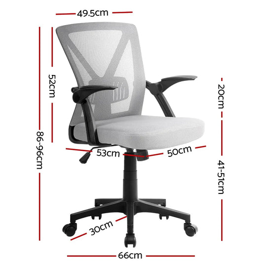 Artiss Mesh Office Chair Mid Back Grey - Mekamart Australia