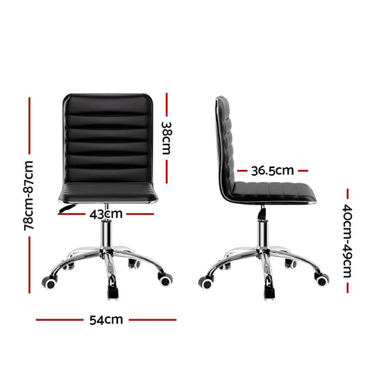 Artiss Office Chair Conference Chairs PU Leather Low Back Black - Mekamart Australia