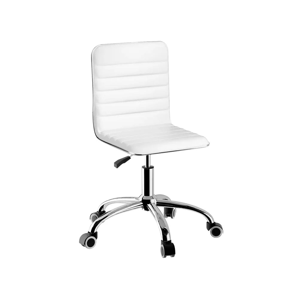 Artiss Office Chair Conference Chairs PU Leather Low Back White - Mekamart Australia