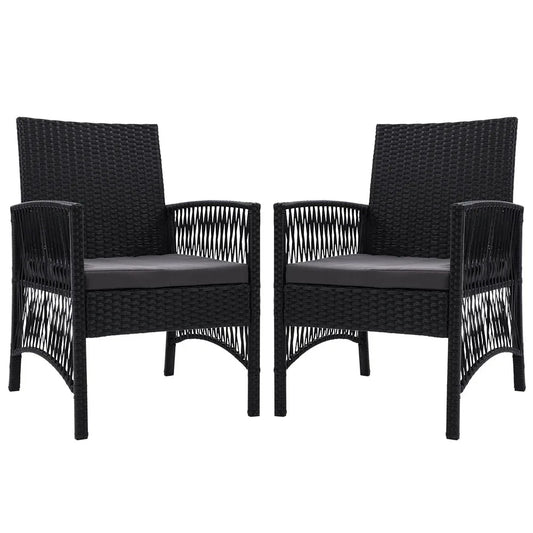 Gardeon 2PC Outdoor Dining Chairs Patio Furniture Wicker Lounge Chair Garden - Mekamart Australia
