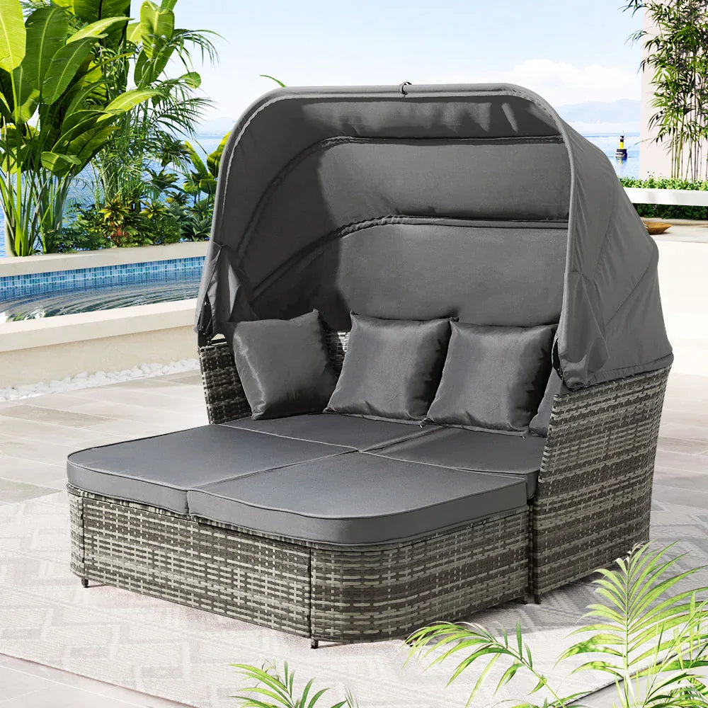 Gardeon Outdoor Sun Lounge Setting Patio Furniture Wicker Sofa Garden Day Bed - Mekamart Australia