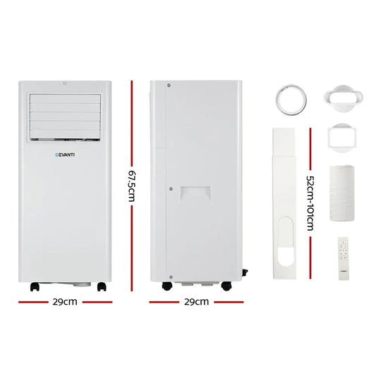 Devanti Portable Air Conditioner 7000BTU Cooling Mobile Fan Cooler Dehumidifier - Mekamart Australia