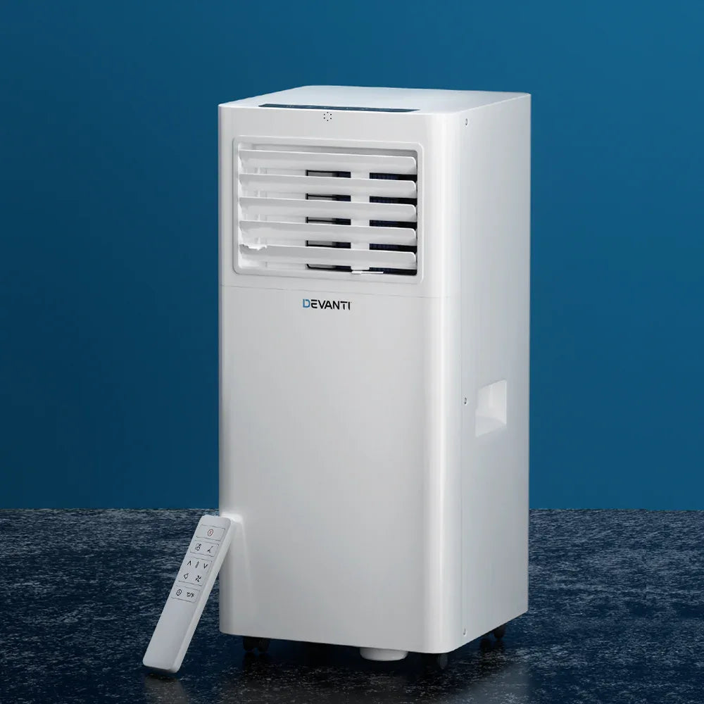 Devanti Portable Air Conditioner 7000BTU Cooling Mobile Fan Cooler Dehumidifier - Mekamart Australia