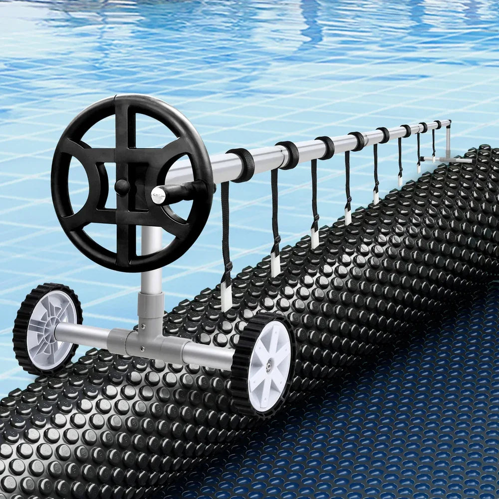 Aqua Buddy Pool Cover 600 Micron 7x4m w/ Roller 4m Swimming Pools Black Solar Blanket - Mekamart Australia