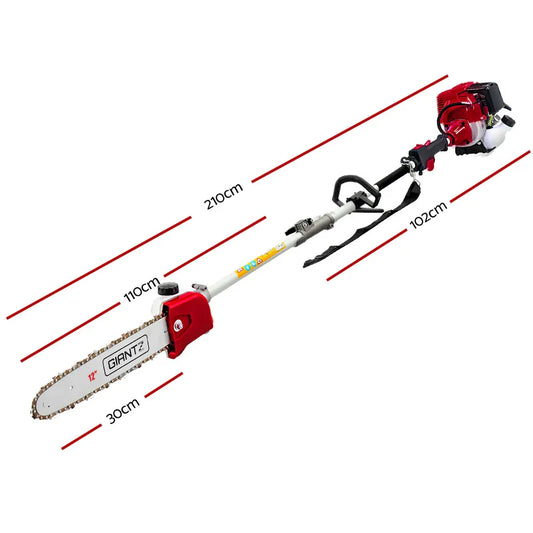 Giantz 40CC Pole Chainsaw Hedge Trimmer Brush Cutter Whipper Saw 4-Stroke 9-in-1 - Mekamart Australia