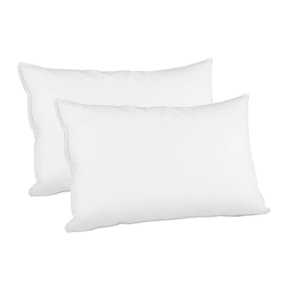 Giselle Bedding Goose Feather Down Pillow Luxury Twin Pack - Mekamart Australia