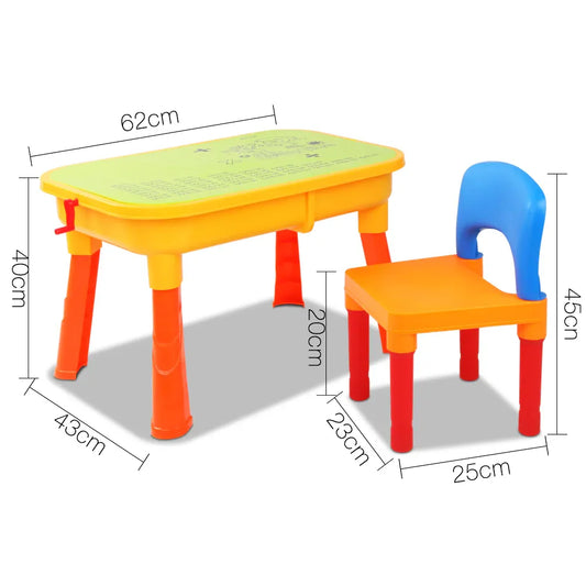 Keezi Kids Sandpit Pretend Play Set Sand Water Table Chair Outdoor Beach Toy - Mekamart Australia