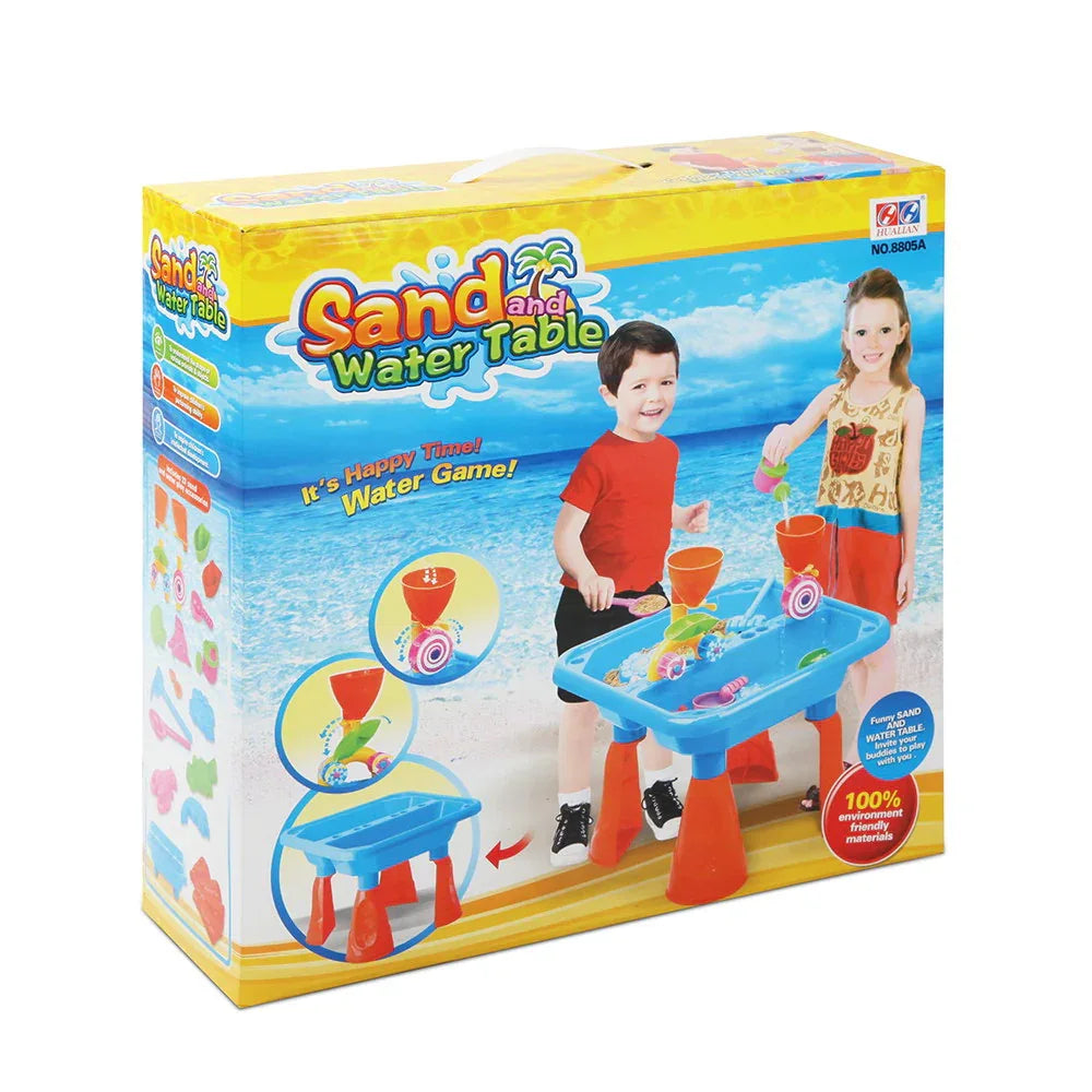 Keezi Kids Sandpit Pretend Play Sets Beach Toys Outdoor Sand Water Table Set - Mekamart Australia