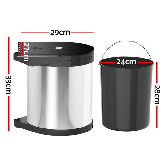 Cefito Pull Out Bin Swing Out Bins 12L - Mekamart Australia