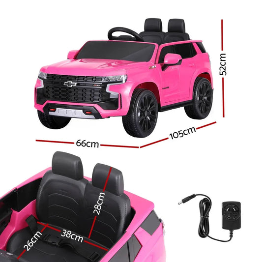Kids Ride On Car Licensed Chevrolet Tahoe Electric Toys Horn Remote 12V Pink - Mekamart Australia