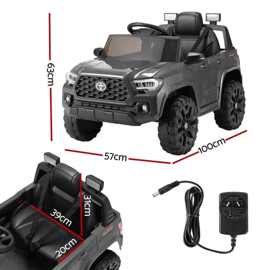 Kids Electric Ride On Car Toyota Tacoma Off Road Jeep Toy Cars Remote 12V Grey - Mekamart Australia