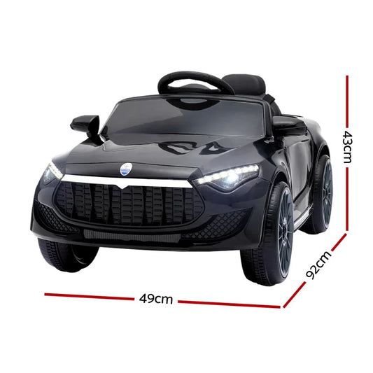 Rigo Kids Electric Ride On Car Toys Cars Horn Music Remote Control 12V Black - Mekamart Australia