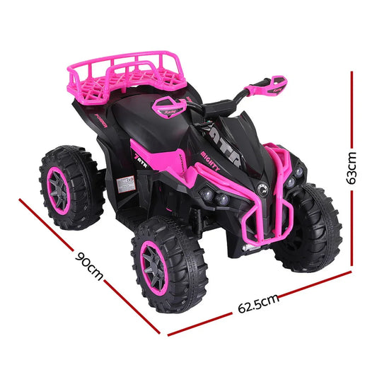 Rigo Kids Ride On Car ATV Quad Motorbike Storage Rack Electric Toys 12V Pink - Mekamart Australia