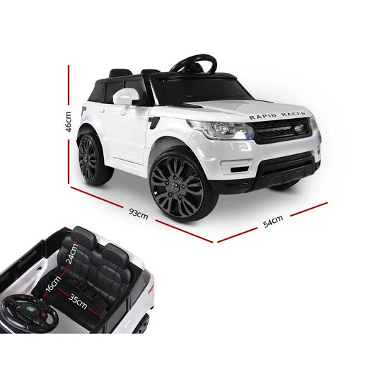 Rigo Kids Electric Ride On Car SUV Range Rover-inspired Cars Remote 12V White - Mekamart Australia