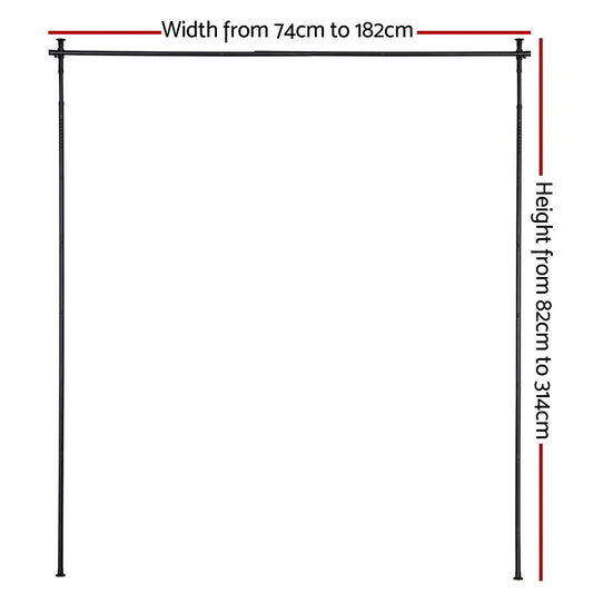 Artiss Room Divider Curtain Rod Extendable Black - Mekamart Australia