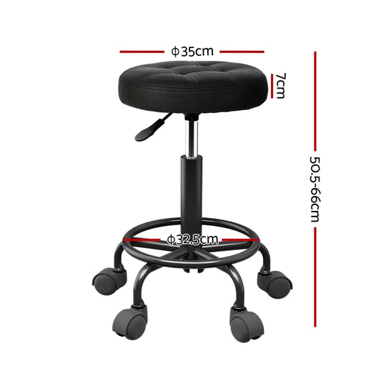 Artiss Salon Stool Round Swivel Chairs Black - Mekamart Australia