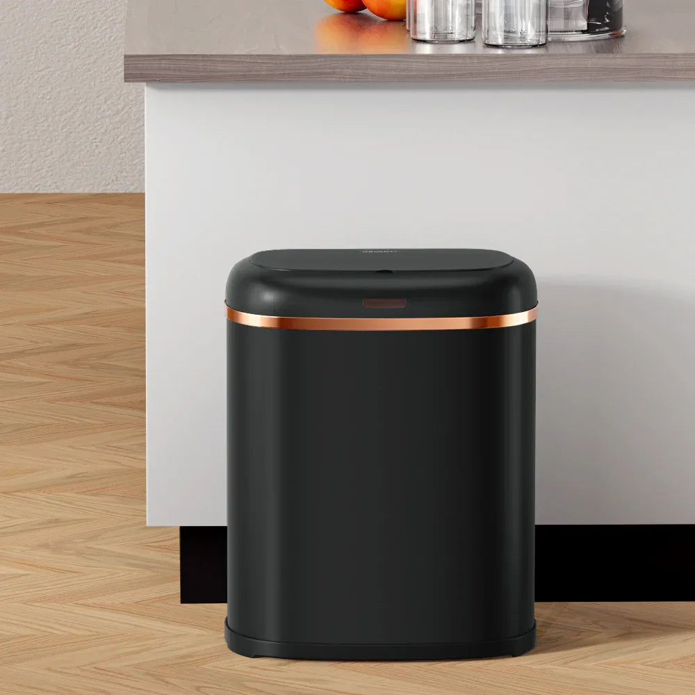 Devanti 38L Motion Sensor Bin Rubbish Automatic Black - Mekamart Australia
