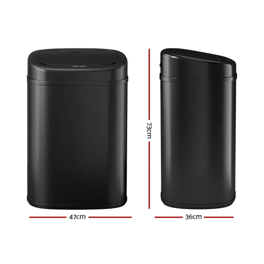 Devanti 82L Motion Sensor Bin Rubbish Automatic Black - Mekamart Australia