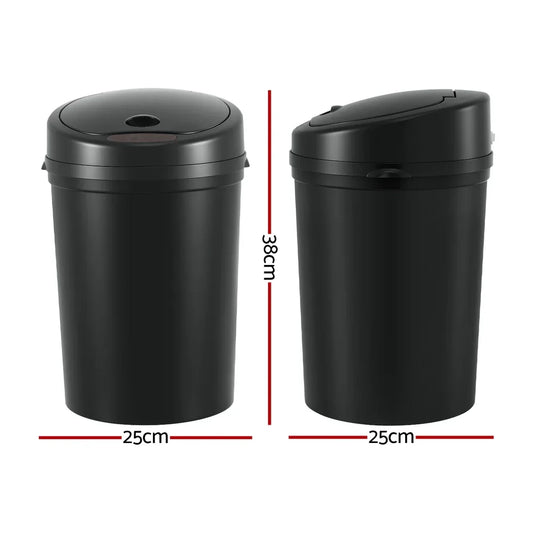 Devanti Sensor Bin Motion Rubbish Bins Kitchen Automatic Trash Can Black 9L - Mekamart Australia