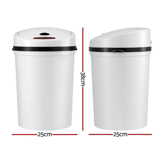 Devanti Sensor Bin Motion Rubbish Bins Kitchen Automatic Trash Can White 9L - Mekamart Australia