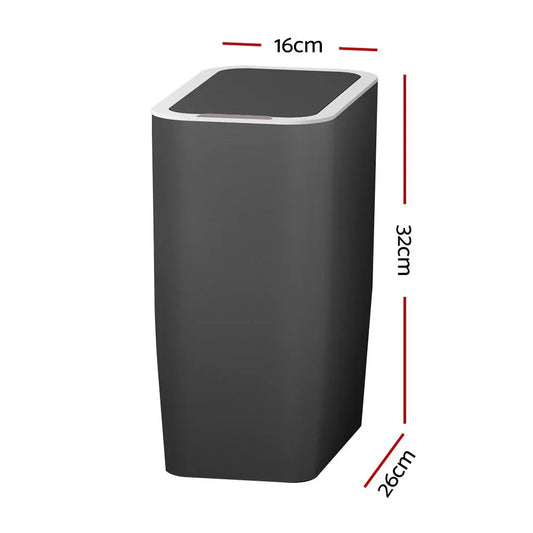 Devanti 9L Motion Sensor Bin Rubbish Automatic Ash Black - Mekamart Australia