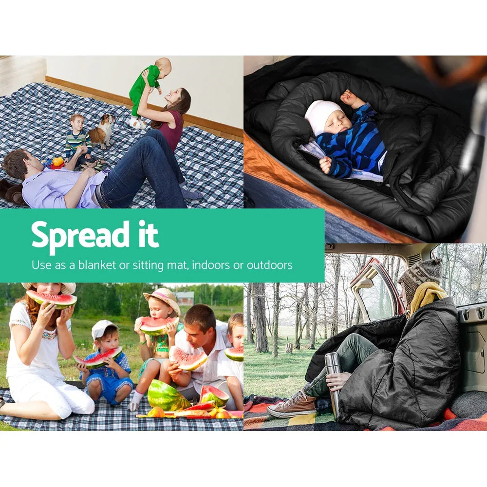 Weisshorn Sleeping Bag Single Thermal Camping Hiking Tent Grey 0°C - Mekamart Australia