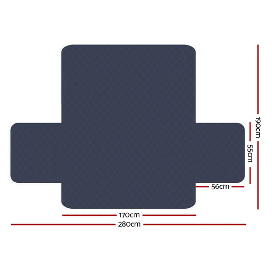 Artiss Sofa Cover Couch Covers 3 Seater Quilted Dark Grey - Mekamart Australia