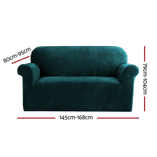 Artiss Sofa Cover Couch Covers 2 Seater Velvet Agate Green - Mekamart Australia