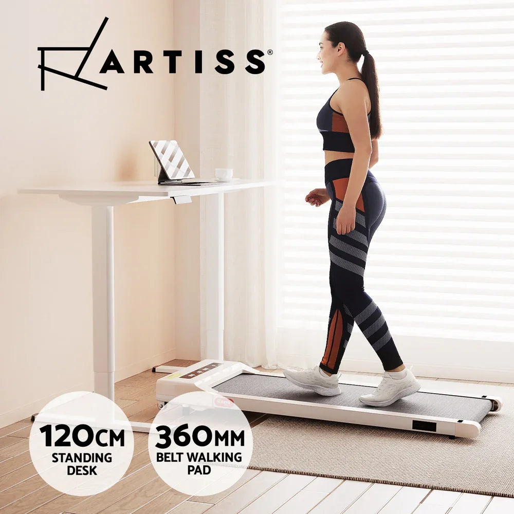 Artiss Treadmill with 120cm Automatic Standing Desk Electric Walking Pad - Mekamart Australia