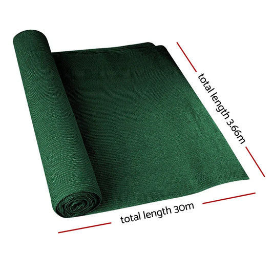 Instahut 70% Shade Cloth 3.66x30m Shadecloth Sail Heavy Duty Green - Mekamart Australia