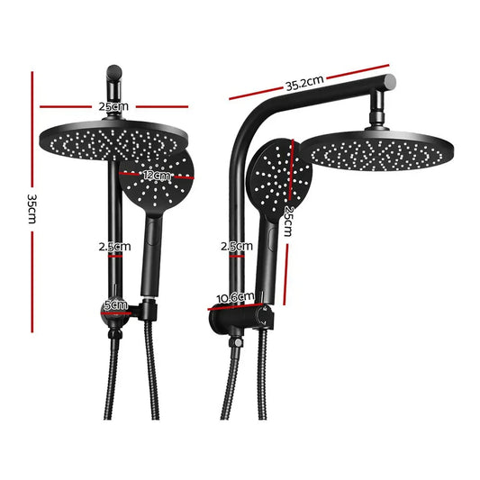 Cefito 9'' Rain Shower Head Set Handheld Round High Pressure Black - Mekamart Australia